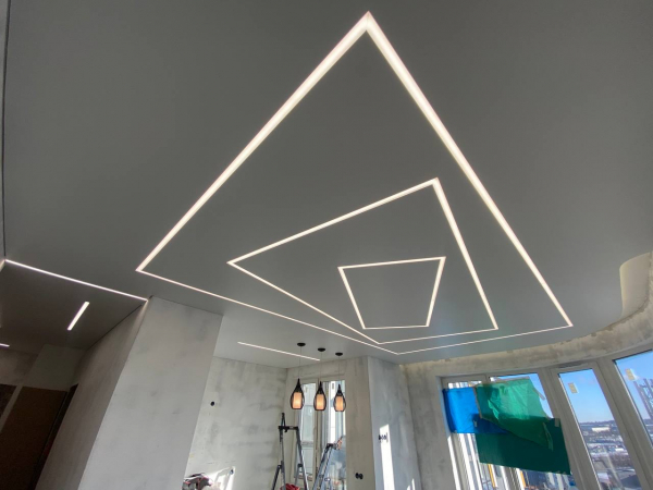 Пример  матового натяжного потолка в квартиру