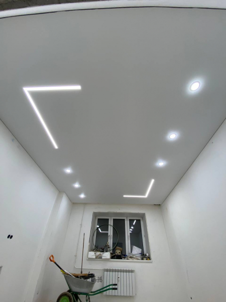 Наша работа - натяжной потолок в спальню